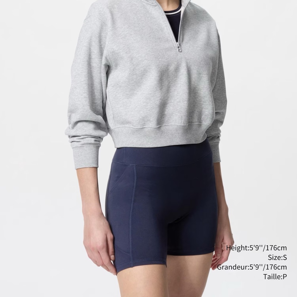 Uniqlo Women's Dark Blue AIRism Soft Biker Shorts - Size S